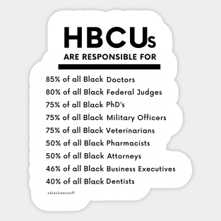 HBCUs Are Responsible for... (black print) Sticker